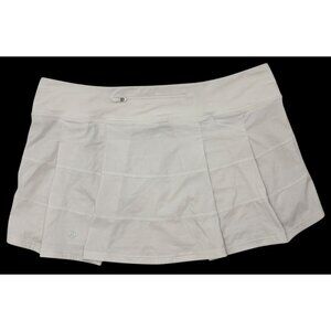 Lululemon Womens Pace Rival Skirt Size 12 White Stretch Tennis Golf Athletic